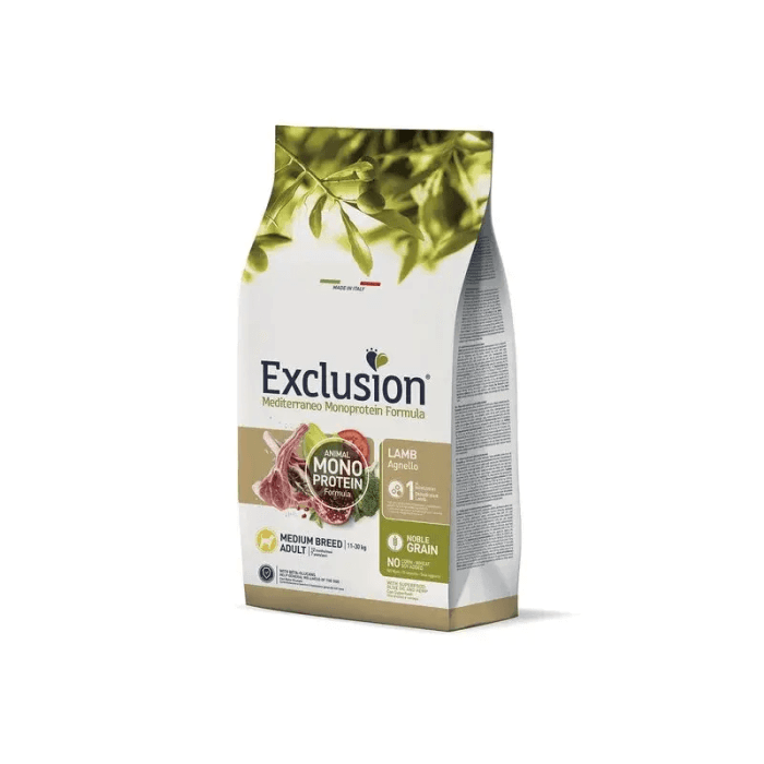 Exclusion Mediterraneo Adult jagnjetina, za odrasle pse srednjih rasa, 12 kg