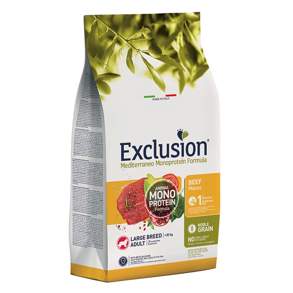 Exclusion Mediterraneo Puppy govedina, za štence velikih rasa, 12 kg