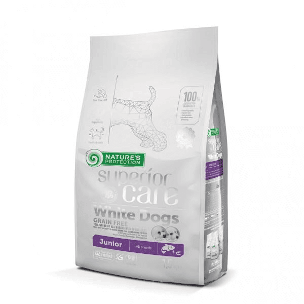 Nature's Protection Superior Care White Dogs Grain Free losos, za štence, 1,5 kg