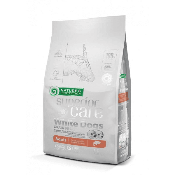 Nature's Protection Superior Care White Dogs losos, za odrasle pse malih rasa, 1,5 kg