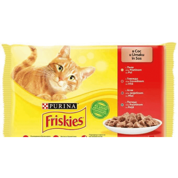 Friskies govedina, sosić za mačke, 4 x 85 g