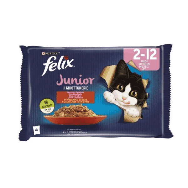 Felix Junior govedina i piletina, sosić za mačiće, 4 x 85 g