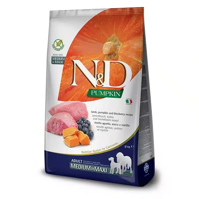 N&D Pumpkin jagnjetina i borovnica, za odrasle pse srednjih i velikih rasa, 2,5 kg