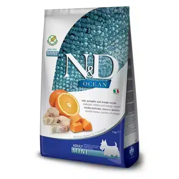 N&D Ocean bakalar i pomorandža, za odrasle pse malih rasa, 2,5 kg